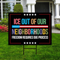 Abolish ICE Yard Sign, Keep the Immigrants, Deport the Racists Lawn Sign, Anti-Trump, Resist Fascism Yard Sign with Metal H-Stake