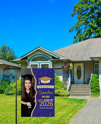 Personalized Graduation Garden Flag with Photo, Double Sided, Custom Name & School, Graduation Decoration 2026 Yard Sign, Class of 2026 Flag