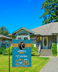 Personalized Graduation Garden Flag with Photo, Double Sided, Custom Name & School, Graduation Decoration 2026 Yard Sign, Class of 2026 Flag