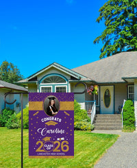 Personalized Graduation Garden Flag with Photo, Double Sided, Custom Name & School, Graduation Decoration 2026 Yard Sign, Class of 2026 Flag
