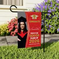 Personalized Graduation Garden Flag with Photo, Double Sided, Custom Name & School, Graduation Decoration 2026 Yard Sign, Class of 2026 Flag
