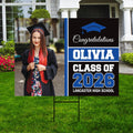 Personalized Graduation Yard Sign 2026 with Photo - Grad Sign, Class of 2026, Custom Graduation 2026 Yard Sign with Metal H-Stake