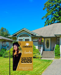 Personalized Graduation Garden Flag with Photo, Double Sided, Custom Name & School, Graduation Decoration 2026 Yard Sign, Class of 2026 Flag