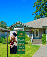 Personalized Graduation Garden Flag with Photo, Double Sided, Custom Name & School, Graduation Decoration 2026 Yard Sign, Class of 2026 Flag