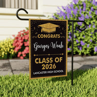 Personalized Graduation Garden Flag, Double Sided, Custom Name & School, Outdoor Graduation Decoration 2026 Yard Sign, Class of 2026 Flag