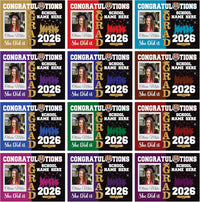 Personalized Graduation Yard Sign 2026 with Photo, Custom College Logo Sign, Class of 2026, Custom Graduation Yard Sign with Metal H-Stake