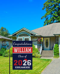 Personalized Graduation Garden Flag, Double Sided, Custom Name & School, Outdoor Graduation Decoration 2026 Yard Sign, Class of 2026 Flag