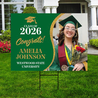 Personalized Graduation Yard Sign 2026 with Photo, Graduate Picture Sign, Class of 2026, Custom Graduation 2026 Yard Sign with Metal H-Stake