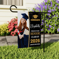 Personalized Graduation Garden Flag with Photo, Double Sided, Custom Name & School, Graduation Decoration 2026 Yard Sign, Class of 2026 Flag