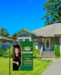 Personalized Graduation Garden Flag with Photo, Double Sided, Custom Name & School, Graduation Decoration 2026 Yard Sign, Class of 2026 Flag