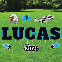 Personalized Graduation Yard Sign Letters 18", Custom Graduation Yard Cutouts Congratulations Grad 2026 Yard Décor With Metal Stakes