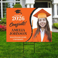 Personalized Graduation Yard Sign 2026 with Photo, Graduate Picture Sign, Class of 2026, Custom Graduation 2026 Yard Sign with Metal H-Stake