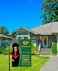Personalized Graduation Garden Flag with Photo, Double Sided, Custom Name & School, Graduation Decoration 2026 Yard Sign, Class of 2026 Flag