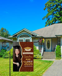 Personalized Graduation Garden Flag with Photo, Double Sided, Custom Name & School, Graduation Decoration 2026 Yard Sign, Class of 2026 Flag
