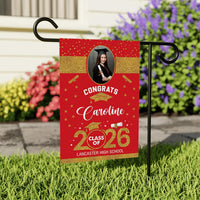 Personalized Graduation Garden Flag with Photo, Double Sided, Custom Name & School, Graduation Decoration 2026 Yard Sign, Class of 2026 Flag
