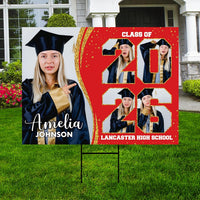 Personalized Graduation Yard Sign 2026 with Photo, 2026 Senior Grad Sign, Class of 2026, Custom Graduation 2026 Yard Sign with Metal H-Stake