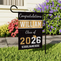 Personalized Graduation Garden Flag, Double Sided, Custom Name & School, Outdoor Graduation Decoration 2026 Yard Sign, Class of 2026 Flag