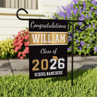 Personalized Graduation Garden Flag, Double Sided, Custom Name & School, Outdoor Graduation Decoration 2026 Yard Sign, Class of 2026 Flag