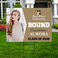 Personalized College Bound Yard Sign, College Logo Sign, Class of 2026 Custom Graduate College University Bound Yard Sign with Metal H-Stake
