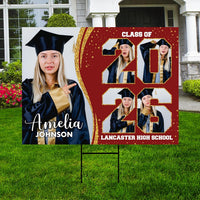 Personalized Graduation Yard Sign 2026 with Photo, 2026 Senior Grad Sign, Class of 2026, Custom Graduation 2026 Yard Sign with Metal H-Stake