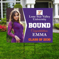 Personalized College Bound Yard Sign, College Logo Sign, Class of 2026 Custom Graduate College University Bound Yard Sign with Metal H-Stake