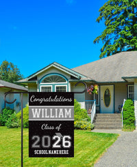 Personalized Graduation Garden Flag, Double Sided, Custom Name & School, Outdoor Graduation Decoration 2026 Yard Sign, Class of 2026 Flag