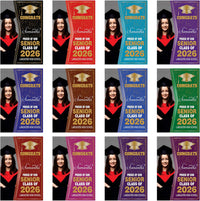Personalized Graduation Garden Flag with Photo, Double Sided, Custom Name & School, Graduation Decoration 2026 Yard Sign, Class of 2026 Flag