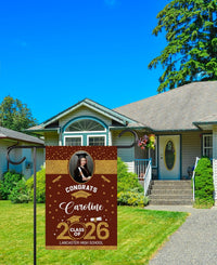 Personalized Graduation Garden Flag with Photo, Double Sided, Custom Name & School, Graduation Decoration 2026 Yard Sign, Class of 2026 Flag