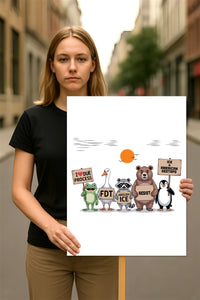 Abolish ICE Pro Immigrants Protest Sign, Anti-Trump, Political Activist Rally Sign, Resist Hate, Resist Racism, Resist Fascism Poster