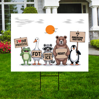 Abolish ICE Pro Immigrants Protest Yard Sign - Human Rights, Anti-Trump, Resist Racism, Resist Fascism Sign with Metal H-Stake