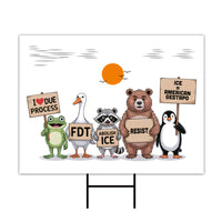 Abolish ICE Pro Immigrants Protest Yard Sign - Human Rights, Anti-Trump, Resist Racism, Resist Fascism Sign with Metal H-Stake