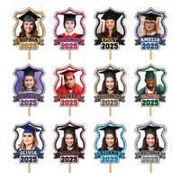 Custom Face Fans With Wooden Handle, Graduation Head, Grad Face Fans, Class of 2025 Head Fans, Graduation Faces on a Stick