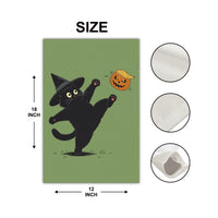 Subtle Anti-Trump Autumn Pumpkin Protest Garden Flag, Funny Black Cat Witchy Resist Fascism Yard Flag, Subtle Harvest Fall Outdoor Flag