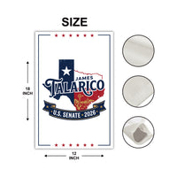 James Talarico For Texas Senate 2026 Garden Flag, Double Sided, 2026 Senate Flag, Elections Flag, Democratic Sign, Race Red White Blue Flag