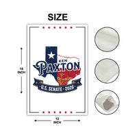 Ken Paxton For Texas Senate 2026 Garden Flag, Double Sided, 2026 Senate Flag, Elections Flag, Republican Sign, Race Red White & Blue Flag
