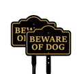 2 Pack Beware of Dog Yard Sign with 16