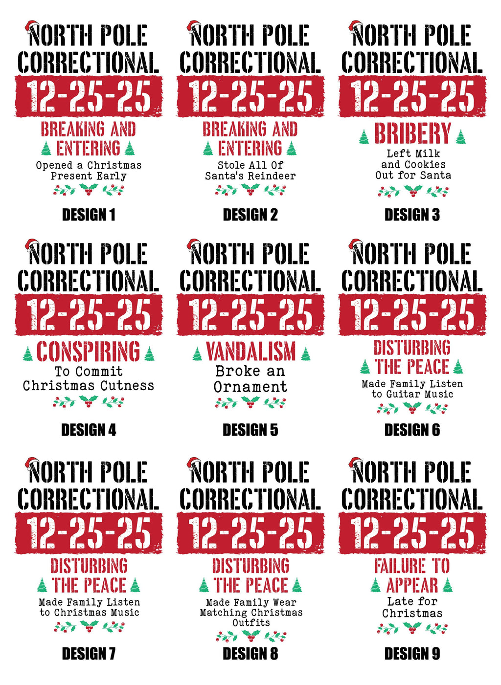 Custom North Pole Correctional Quotes Long Sleeve Shirt, Funny Family Matching Christmas Shirt, North Pole Correctional Tee