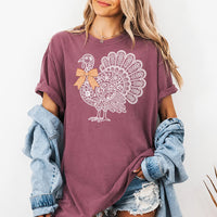 White Lace Turkey Thanksgiving Sweatshirt, Mandala Floral Graphic Tee, Coquette Gingham Bow Tee, Turkey Dinner Outfit, Fall Harvest Gift