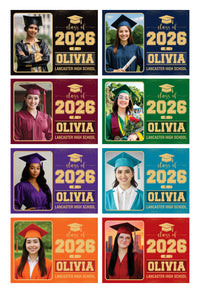 Personalized Graduation Yard Sign 2026 with Photo, Graduate Picture Sign, Class of 2026, Custom Graduation 2026 Yard Sign with Metal H-Stake