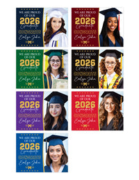 Personalized Graduation Yard Sign 2026 with Photo - Grad Sign, Class of 2026, Custom Graduation 2026 Yard Sign with Metal H-Stake