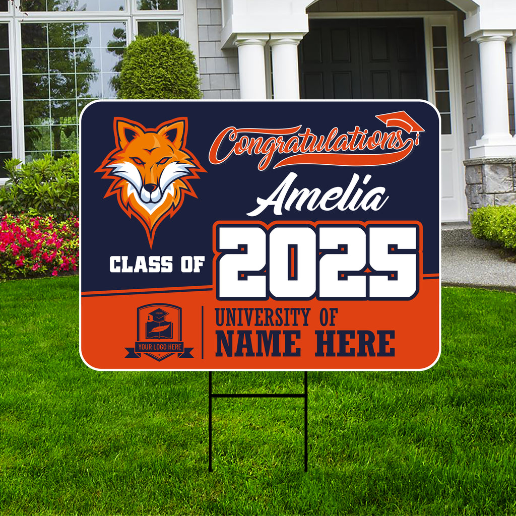 Personalized Graduation Yard Sign 2025 Coroplast Grad Sign Class of Class Of 2025 Yard Sign Design