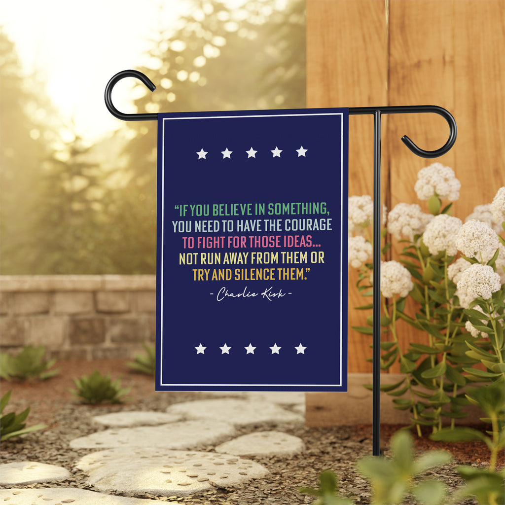 Justice for Charlie Garden Flag, A True Patriot Charlie Kirk Yard Flag, Charlie Kirk Is My Hero Outdoor Flag, Charlie Kirk Freedom Flag