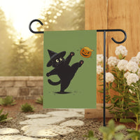 Subtle Anti-Trump Autumn Pumpkin Protest Garden Flag, Funny Black Cat Witchy Resist Fascism Yard Flag, Subtle Harvest Fall Outdoor Flag
