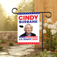 Cindy Burbank For Nebraska Senate 2026 Garden Flag, Double Sided, 2026 Senate Flag, Elections Flag, Republican, Race Red White & Blue Flag