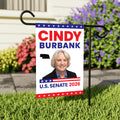 Cindy Burbank For Nebraska Senate 2026 Garden Flag, Double Sided, 2026 Senate Flag, Elections Flag, Republican, Race Red White & Blue Flag