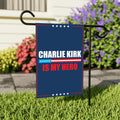Justice for Charlie Garden Flag, A True Patriot Charlie Kirk Yard Flag, Charlie Kirk Is My Hero Outdoor Flag, Charlie Kirk Freedom Flag