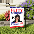 Fetty Anderson For West Virginia Senate 2026 Garden Flag, Double Sided, 2026 Senate Flag, Elections Flag, Race Red White & Blue Flag
