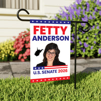 Fetty Anderson For West Virginia Senate 2026 Garden Flag, Double Sided, 2026 Senate Flag, Elections Flag, Race Red White & Blue Flag