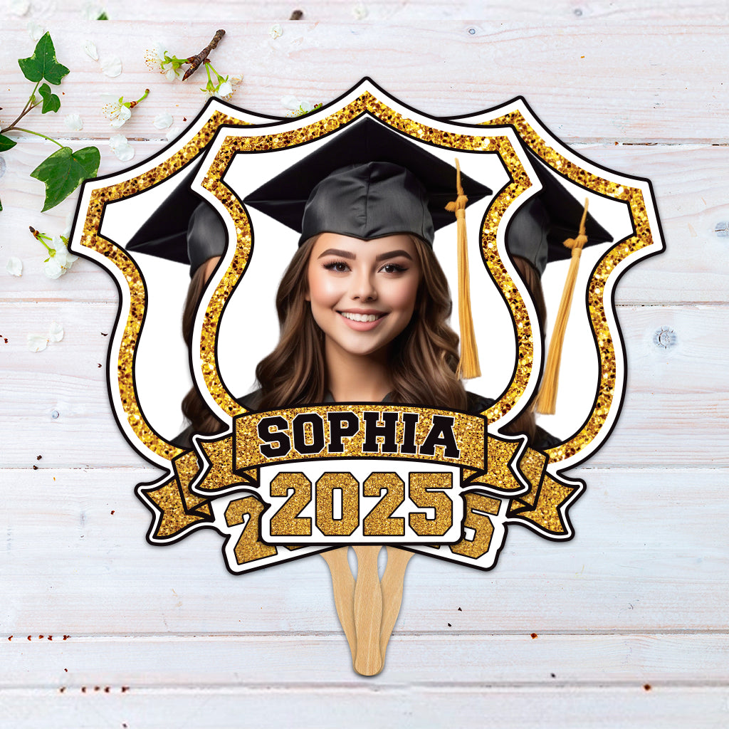 Custom Face Fans With Wooden Handle, Graduation Head, Grad Face Fans, Class of 2025 Head Fans, Graduation Faces on a Stick