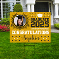 Personalized Graduation Yard Sign 2025 with Photo High School College Grad Sign Class of 2025 Custom Graduation Yard Sign with Metal H-Stake
